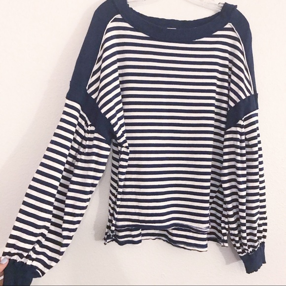 Free People Tops - WE THE FREE striped ribbed detail long sleeve